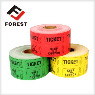 China Admission ticket supplier raffle tickets, lottery tickets, arcade ticket roll printing for sale