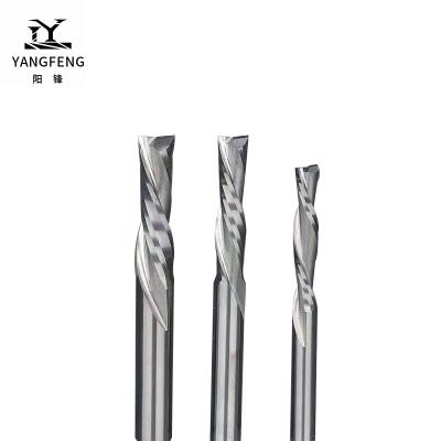 China CNC Process Two Shank Diameter 3.175mm 4mm 6mm 8mm Two Flute Spiral End Mill For PVC Acrylic Wood for sale