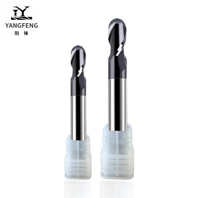 China CNC Process CNC Two Flutes Ball Nose End Mills For Steel Custom Carbide 2F Ball Nose End Mills With Black Coating For Steel Processing for sale