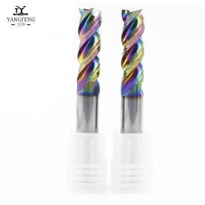 China CNC Process CNC HRC 65 Aluminum Carbide Dedicated Square Flat End Mills With Multicolor Coating for sale