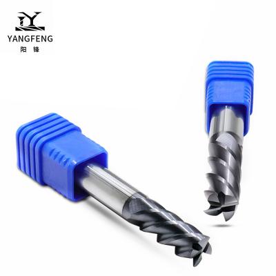 China CNC Router Bit YF CNC Milling Cutter 2 Flute 4 Spline HRC45 HRC50 HRC55 Square Solid Carbide End Mill for sale