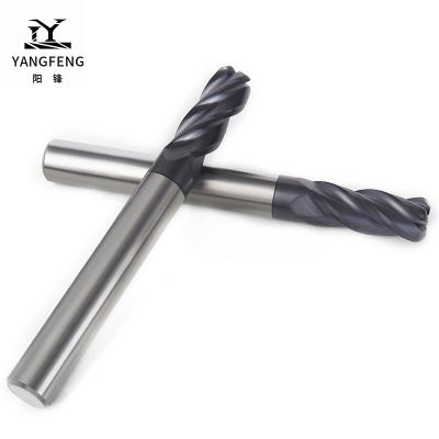 China CNC Router Bit YFD4mm D6mm CNC Milling Cutter 2 Flute 4 Spline HRC45 HRC50 HRC55 Square Solid Carbide End Mill for sale