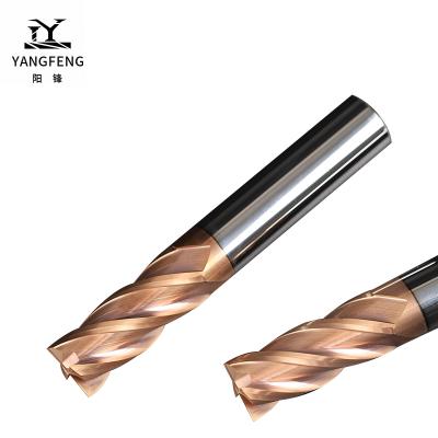 China Cnc Process HRC60 Stainless Steel Carbide End Mills For Bronze Coated SUS D1mm-D20mm for sale