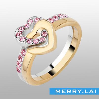 China Heart Shaped Stainless Steel Ring PVD Gold Stainless Steel Manufacturer Jewerly Engagement Rings As Gift for sale