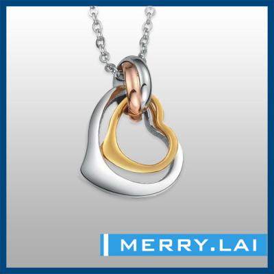 China New Fashion 14K Rose Gold Plated With CZ Stone Handmade Stainless Steel Women's South Korea Style Pendant Necklace for sale