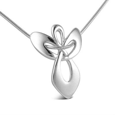 China Handmade Stainless Steel Rhodium Plated Guardian Angel Gift Pendant on Snake Chain Necklace for sale