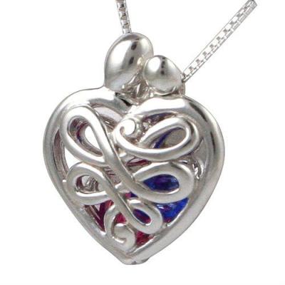 China Handmade Stainless Steel Loving Mother's Family Heart Gift Pendant with Set of 12 Birthstones - Small Pendant for sale