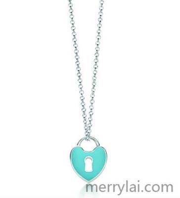 China Handmake 2014 Fashion Stainless Steel Heart Lock Pendant With Blue Enamel for sale