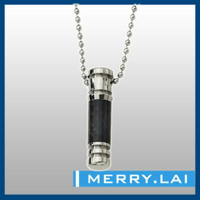 China Stainless Steel Carbon Fiber Polished Chain Stainless Steel Ball Cap Pendant Necklace---55.9cm (ML-YL-130716-3) for sale