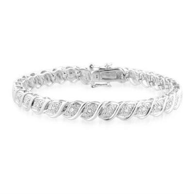 China Stainless Steel 0.50 Carat TW Diamond Tennis Bracelet in Sterling Silver (ML-MA-1229-46) for sale