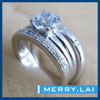 China Stainless Steel Cubic Zirconia Engagement Ring For Lady (YL 2 Showcase) for sale