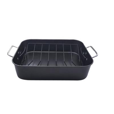 China Sustainable carbon steel cookware non-stick square barbecue grill roasting pan with high quality. for sale