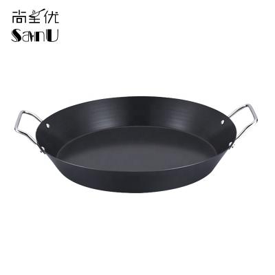 China Sustainable Hot Selling Restaurant Non-Stick Seafood Restaurant Supply Non-Stick Spanish Pasta Paella Casserole Pan for sale