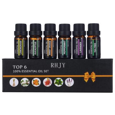 China Blossoms OEM 6 Packs Peppermint Lavender Relaxation And Soothing Aromatherapy Essential Oils Body Massage Oil for sale