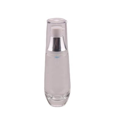 China Non Spill Shape 30ml Glass Bottle Popular Empty Base With Outer Spring Serum Pump for sale