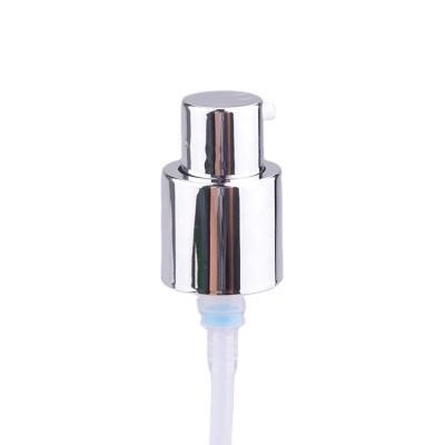 China Non Spill Treatment Pump Long Nozzle 18/410 Shiny Silver Plastic Treatment Pump With Nozzle for sale