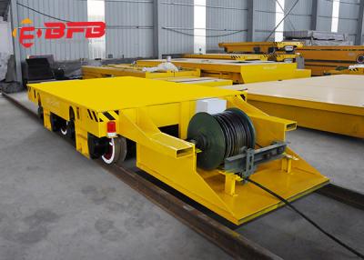 China 25 Tons Retractable Cable Motorized Transfer Trolley Rail Car Mover For Steel Mill Transfer for sale