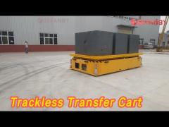 Material Trackless Transfer Cart Electric 30 Ton Steerable Multi Directional