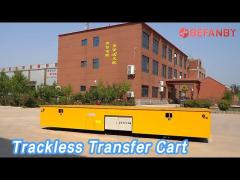 Warehouse Steerable Trackless Transfer Cart Trolley For Steel Plate