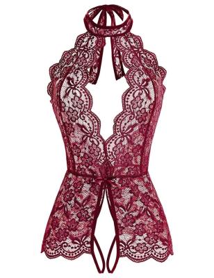 China Net Suspender Women's Fashion Net Women's Fashion Outfits Sexy Mature Perspective New Yarn Embroidered Lingerie Women's Overalls for sale