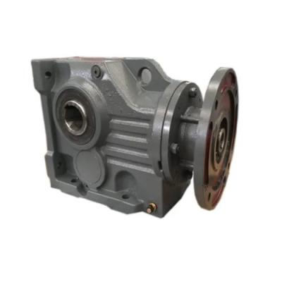 China KF67 Solid Shaft Right Angle Speed Reducer Gearbox Helical Bevel Motor Speed Reducer With Output Shaft for sale