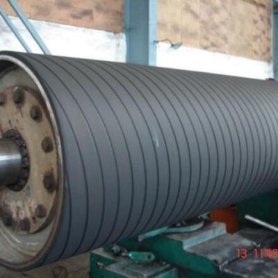 China Rubber Covered Section Press Grooved Roll For Paper Making Machine for sale