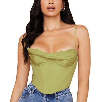 China Hot New Fashion Women's Summer Tank Top Strappy V-Neck Crop Top QUICK DRY for sale