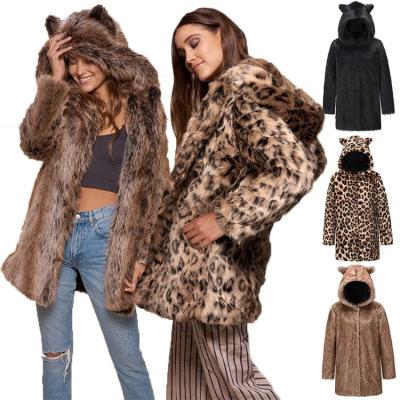 China High Quality Winter Anti-wrinkle Clothes For Women Winter Hooded Coat Warm Faux Fur Coats For Laides for sale