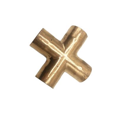 China 22x1mm End Copper Supply Cross 4 Way Equal Tubing Pipe Fitting For Gas Water Oil Equal for sale