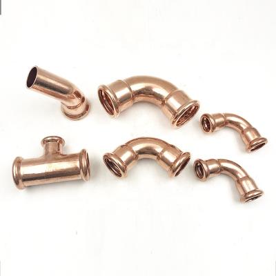China Plumb Press Fittings M Profile Sheet Copper Sleeve 22mm Elbow for sale