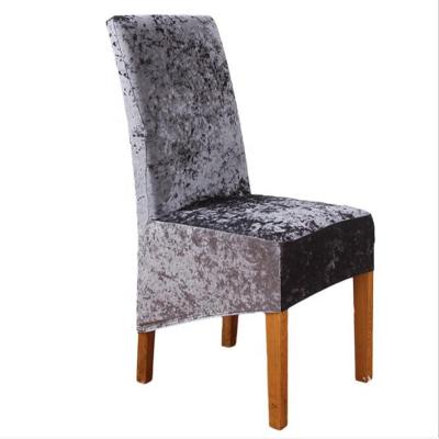 China Customized printed velvet L/XL size dining chair half crushed removable dinner table cover chair for dining living room for sale