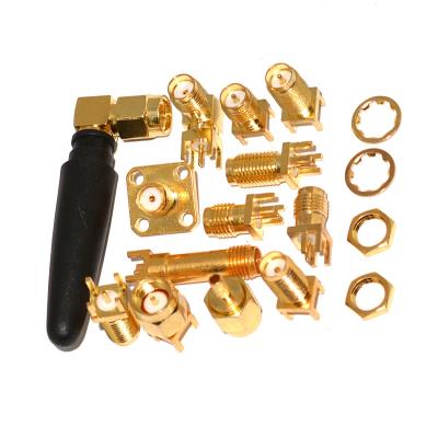 China PCB Mount RF Copper Connector Socket SMA Right Angled Connector PCB Jack Male Plug Adapter Solder SMA Female Edge for sale