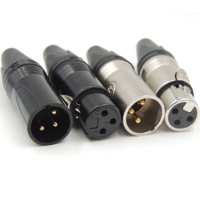 China audio & XLR 3 Pin Male +Female XLR Plug Microphone Video High Quality Audio Connector For MIC Soldering Straight for sale