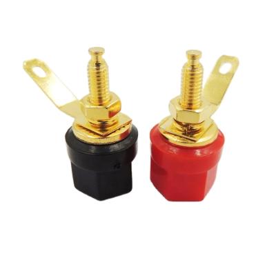 China audio & Visual Red And Black Hex Head Speaker Amplifier Screw Terminal FASTENER SIGNS For 4mm Banana Plugs Jacks Connector for sale