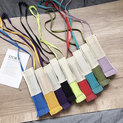 China Folding Woman Tops Canvas Sling Bag Fashionable Creative Casual Reusable Plicate Cross - Body Foldable Shopping Bag for sale