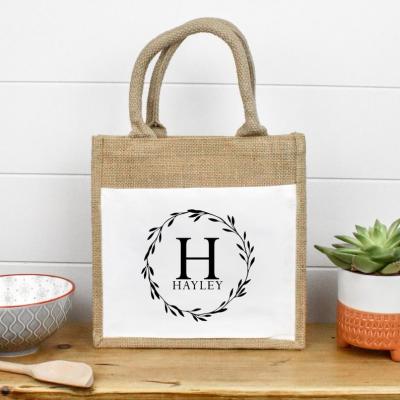 China Wholesale Plain Shopper Bag Hessian Eco-Friendly Custom Printed Large Natural Eco Friendly Shopping Tote Beach Bag With Logo Hessian Jute for sale