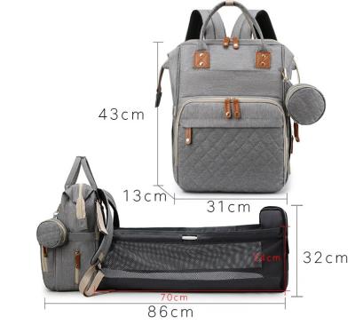 China With USB Designer Sublimation Stylish Luxury Diaper Bag Custom Gray Star Baby Carriage Diaper Organizer Bag USA for sale