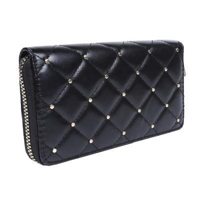 China Waterproof Custom Envelope PU Rivet Clutch Leather Diamond Purses Evening Bags Wallet For Women for sale