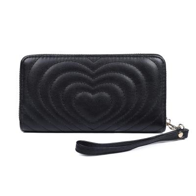 China New Design Waterproof Heart Shaped Envelope Cash Money PU Evening Clutch Bags Custom Leather Clutch Wallet Purse For Women for sale