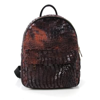 China Women Crocodile Printing Waterproof PU Backpack New Fashion Ultra Fashionable Small Soft Backpack Bag for sale