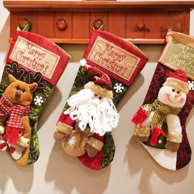 China New Popular Design Xmas Gift Plush Christmas Stocking Candy Gift Bag Decoration Supplies Regalos Para Navidad for sale