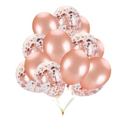 China Gift Toy China Transparent Globos Rose Gold Helium Latex Party Confetti Balloons Balloons for sale