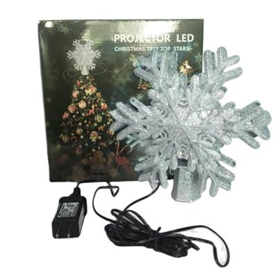 China Hot Sale ABS Plastic 3D Glitter Projector Christmas Tree Topper For Christmas Tree Decorations for sale