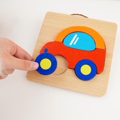 China Cartoon Toy Children Learning English Cardboard Advanced Wooden Cartoon Puzzle Game Toys Cut Early Education Puzzle Kid Toys for sale