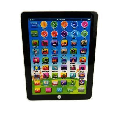 China Eco-friendly Plastic Educational Tablet Toys For Children Kids Study Laptop Toys English Learning Pad for sale