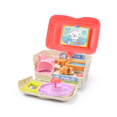 China Environmental Use: Kids Gift Product Name: Baby Motion Sensor Play High Quality Cute Dollhouse Furniture Miniature Toys Sets Early Education Style Pets Dollhouse DIY for sale