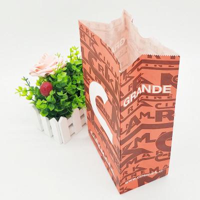 China Biodegradable custom logo popcorn paper bags with company logo paper bags kraft paper packaging biodegradable paper bags for sale