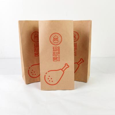 China Biodegradable Custom Logo Food Packaging Paper Bag Pet Food Brown Biodegradable Paper Bags With Custom Logo Print Take Away Paper Bag for sale