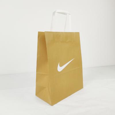 China Biodegradable Custom Paper Bag For Shoes Clothing Clothes Packaging Square Bottom Paper Bag With Flat Handles Shopping Paper Bags for sale