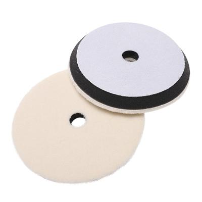 China Hot Sale 2 Pcs New 7 Inch Lambskin Polishing Wool Polish Pad For Car Polisher for sale